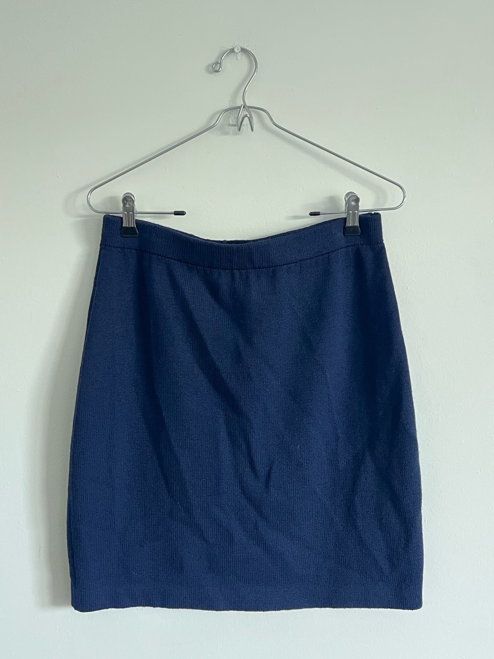 St John Collection Navy Blue Knit Mini Skirt Size 8 USA